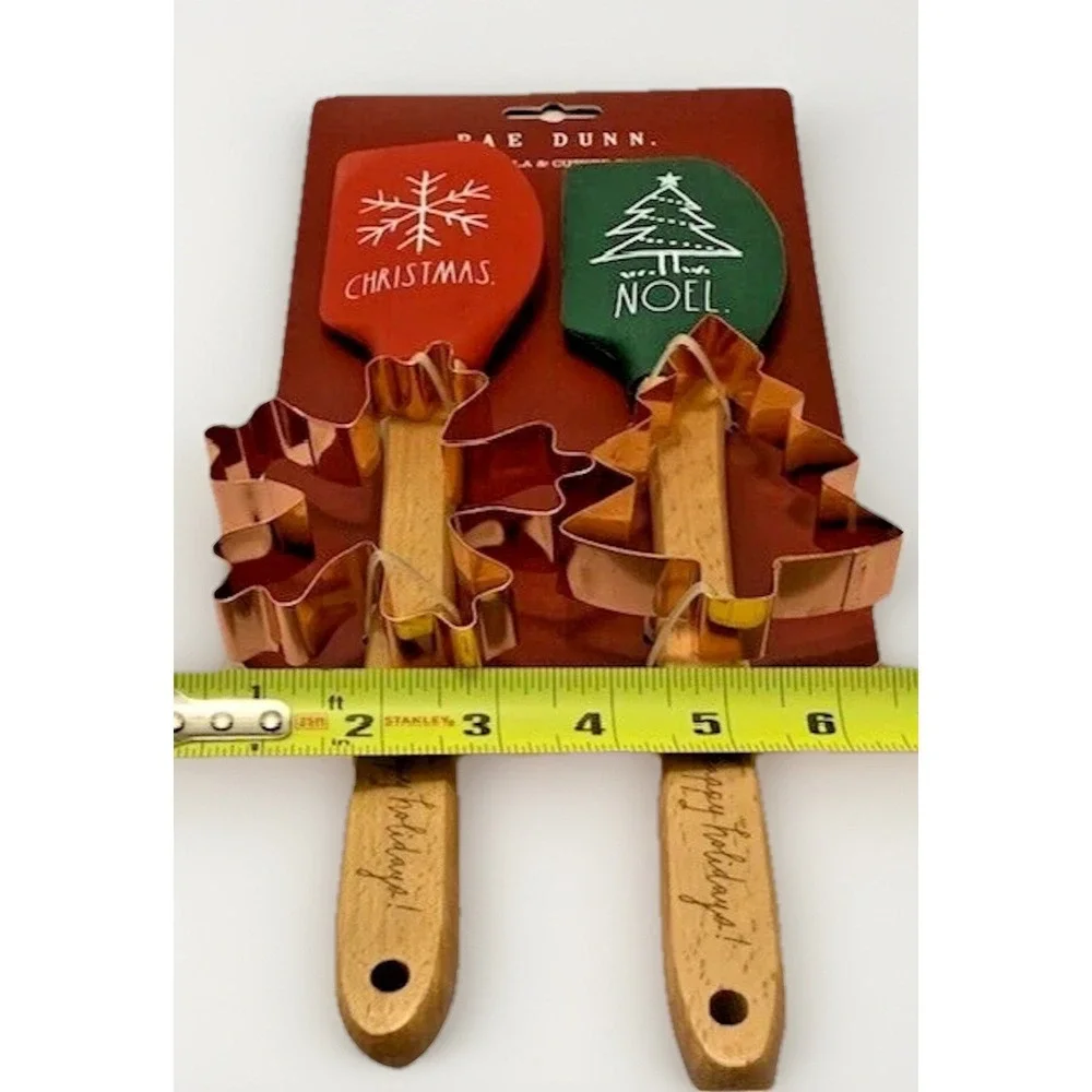 Christmas Cookies Holiday Bake Party Spatula Cookie Cutter Set Snowflake Tree